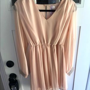 Pink Dress with Pearl Accents